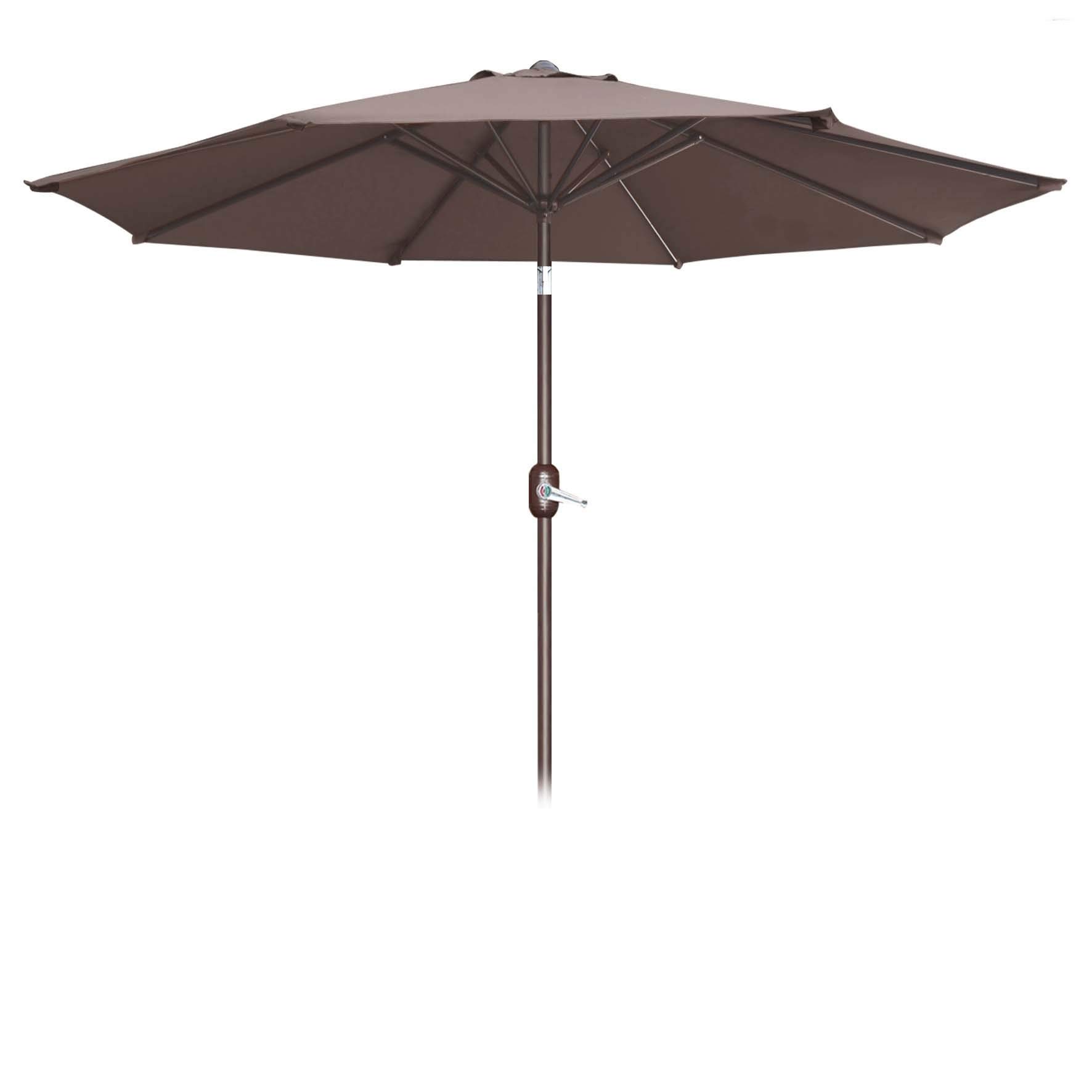 10' Round Outdoor Patio Umbrella with Tilt & Crank - Sun Shade Market Umbrella for Garden, Poolside, Restaurant (Taupe) | Heavy Duty Commercial Grade Camel Design