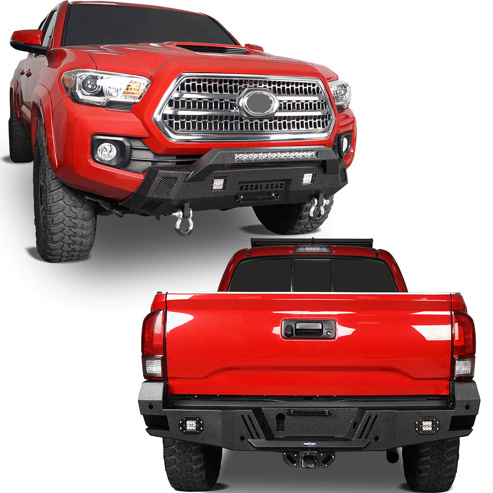 16-21 Toyota Tacoma 3rd Gen Front & Rear Bumpers Combo - Heavy Duty Off-Road Protection for Pickup Trucks | Perfect for Trail Riding, Overlanding & Truck Customization