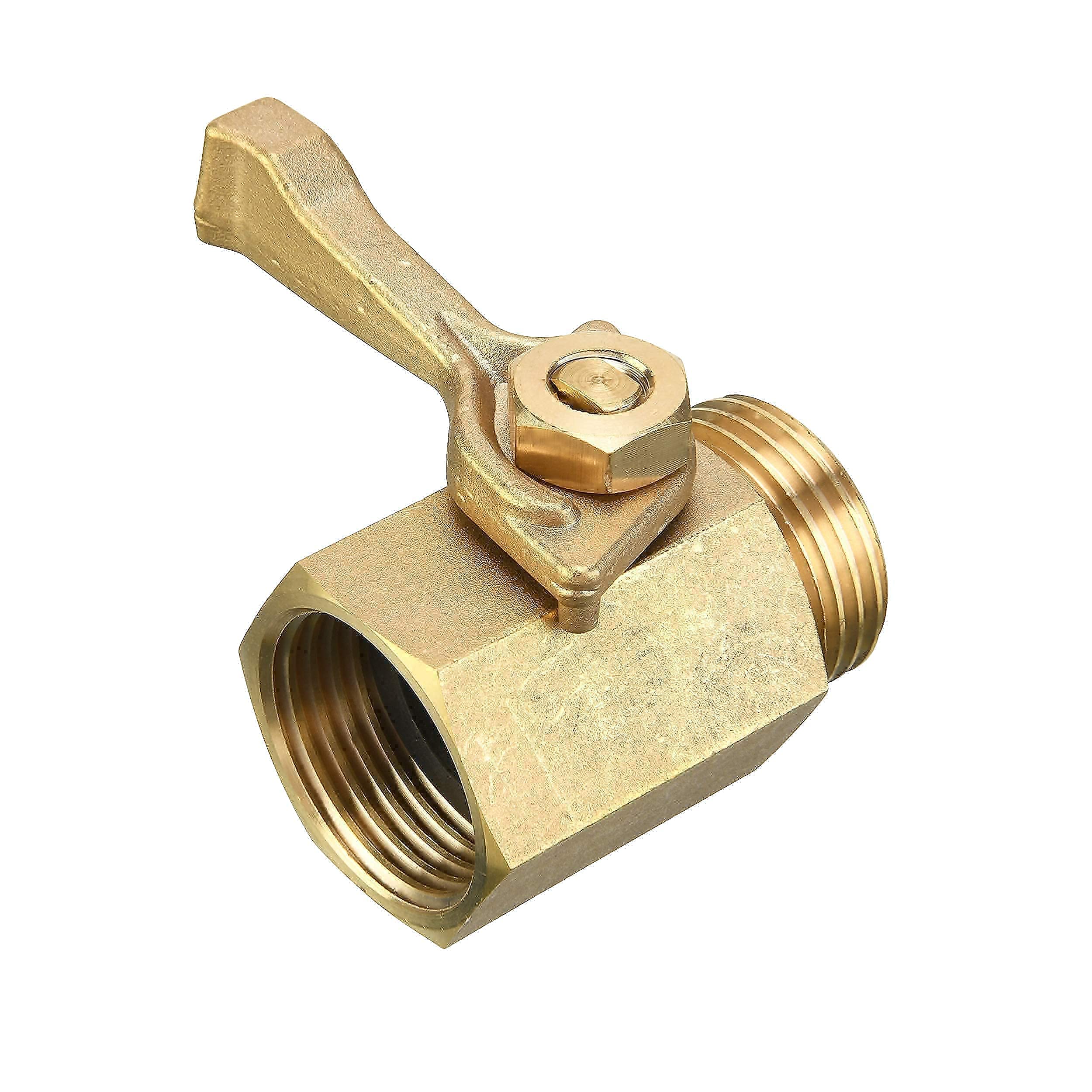 **Heavy Duty Brass Garden Hose Shut Off Valve with Filter - High Pressure Washer Inlet Water Control for Outdoor Cleaning, Gardening, and Car Washing**