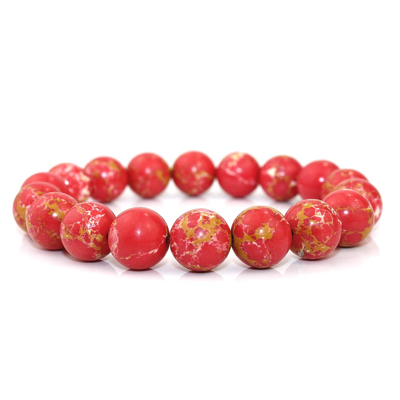 POMINA Colorful Marble Stone Bead Bracelet - Handmade Healing Gemstone Stretch Bracelet for Women | Natural Stone Beaded Jewelry for Meditation, Yoga & Positive Energy