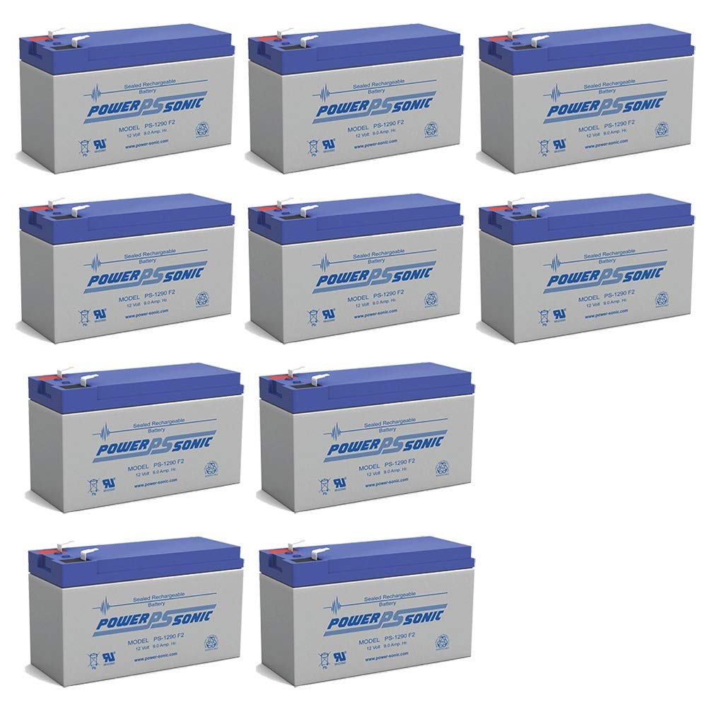 Power Sonic Altronix SMP3PMP8 12V 9Ah Sealed Lead Acid Rechargeable Battery - 10 Pack for Security Systems, Emergency Lighting & Backup Power