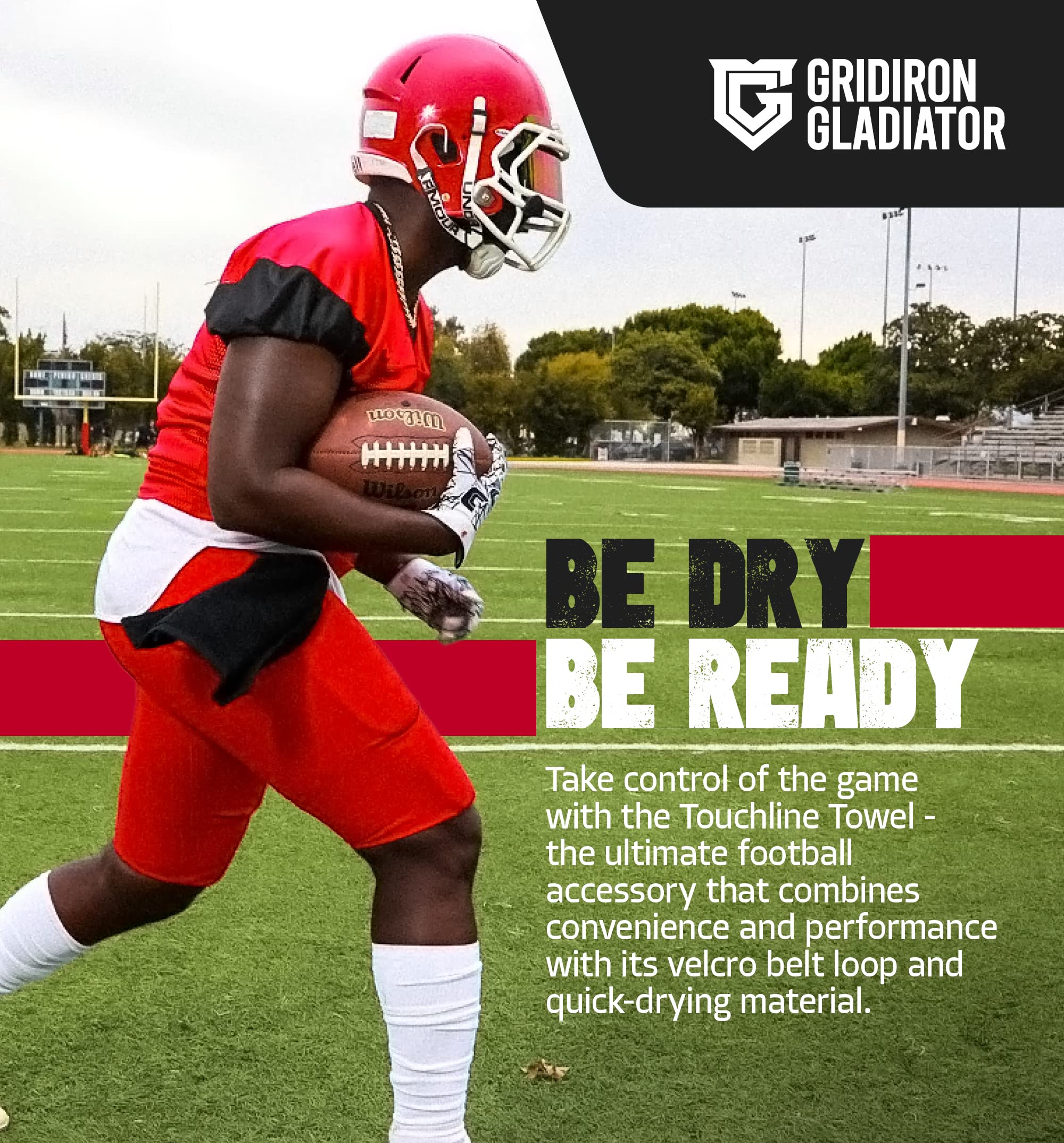 Premium Pure Cotton Football Towel for Youth & Men - Absorbent Sports Sideline Towel with Hook & Loop Closure - Perfect for Quarterbacks, Players & Coaches - Ideal for Training, Games & Outdoor Activities