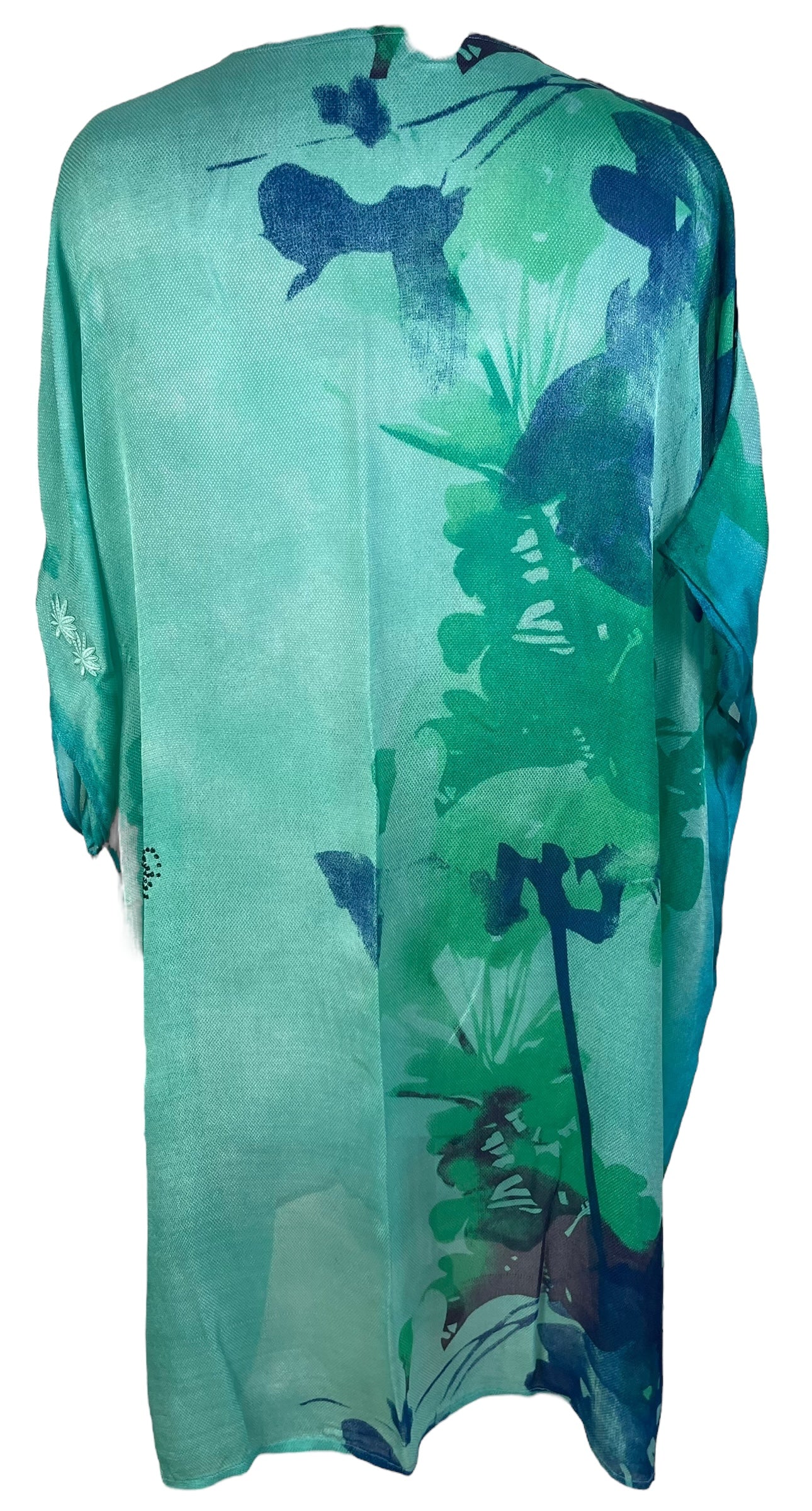 PRG6624 Sheer Avatar Pure Silk Midi Kaftan Dress - Lightweight Summer Beach Cover Up for Women, Boho Chic Resort Wear, Poolside Elegance & Vacation Essentials