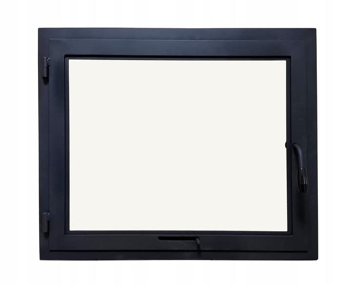65x45cm Cast Iron Pizza Oven Door with Tempered Glass - Right Opening, Left Handle (ZK3) - Perfect for Outdoor Wood-Fired Ovens, Brick Pizza Ovens & Fireplace Inserts