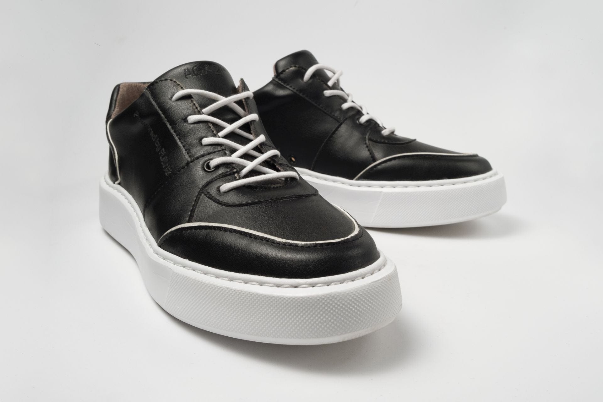 Emi Women's Vegan Leather Sneakers - Comfortable Black & White Casual Shoes for Walking, Work & Everyday Wear