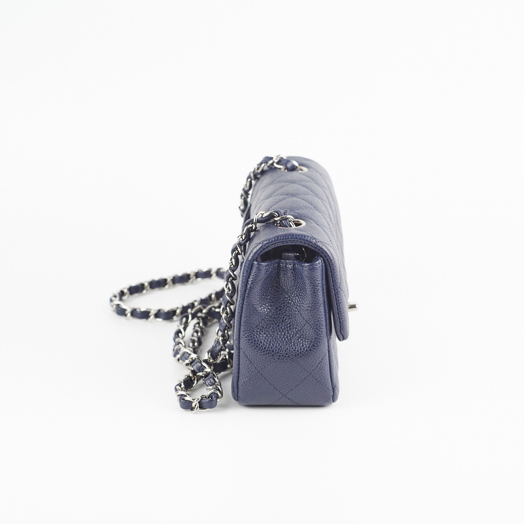 Chanel Mini Rectangular Flap Bag in Navy Blue Caviar Leather - Perfect for Evening Events & Luxury Fashion Accessories