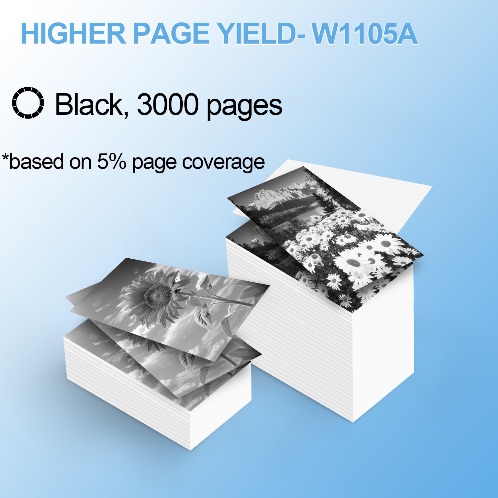 HP 105A W1105A Compatible Toner Cartridge Replacement [with Chip] - 4 Pack Black - Works with Laser MFP 137fnw 135a 135w 107a 107w Printers - Perfect for Office Printing & High Volume Document Needs