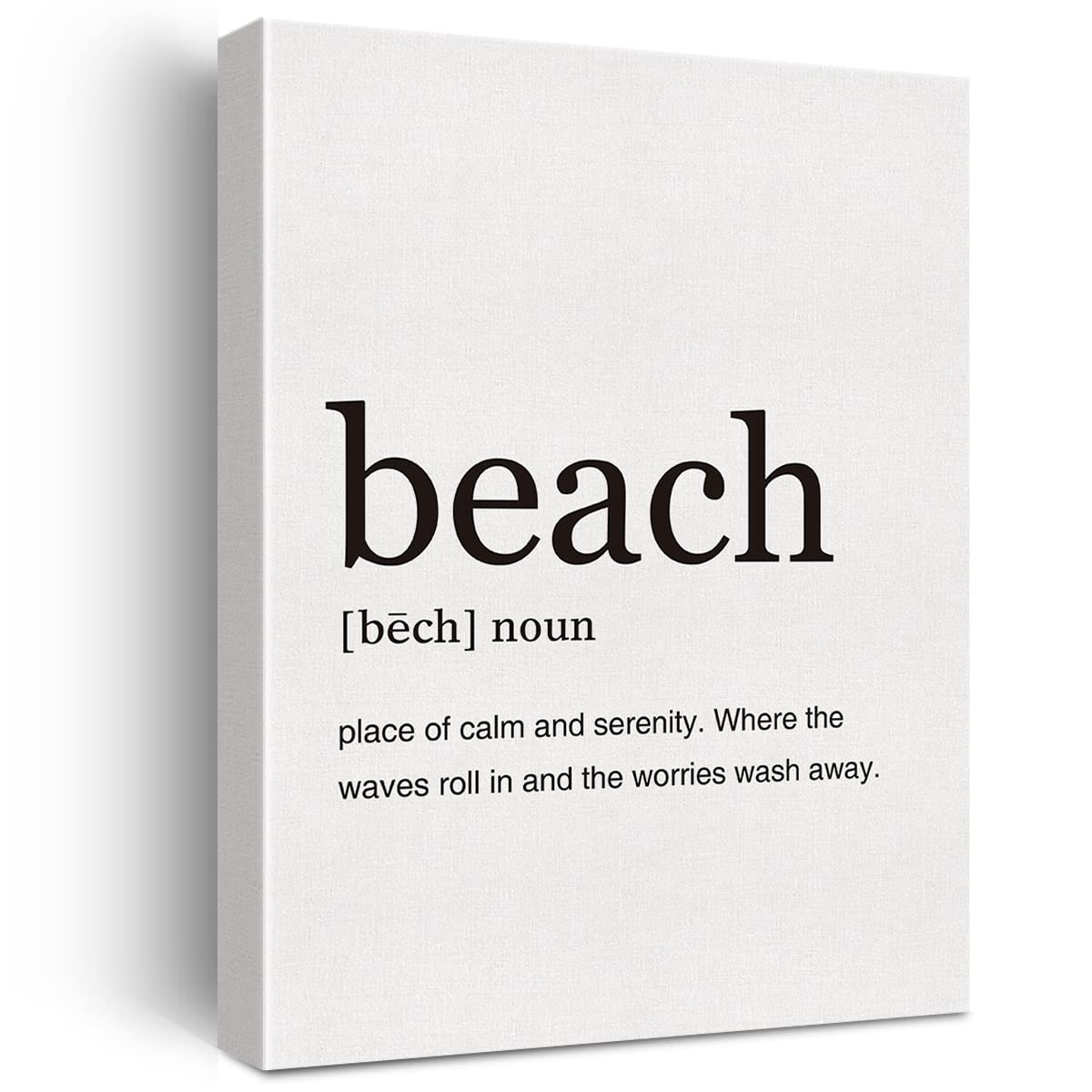LEXSIVO Beach Definition Print Canvas Wall Art - Modern Minimalist Painting 12x15 Inch Framed Ready to Hang - Perfect for Home, Office Decor & Coastal Themed Gifts - Ideal for Living Room, Bedroom or Beach House Decor