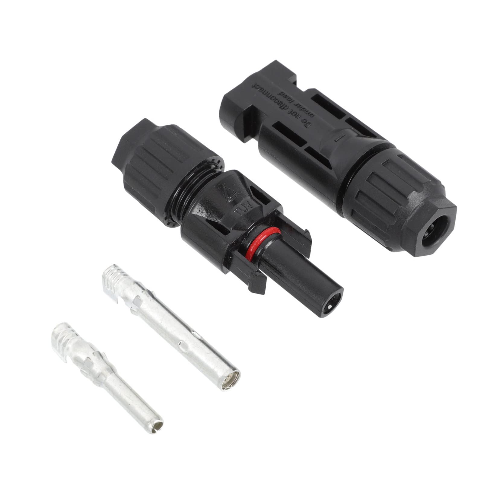 DOITOOL 1 Set Solar Panel Cable Connectors - Waterproof Male & Female Solar Wire Adapter Kit for Solar Panel Connection (Black) | Perfect for RV, Boat & Off-Grid Solar Systems