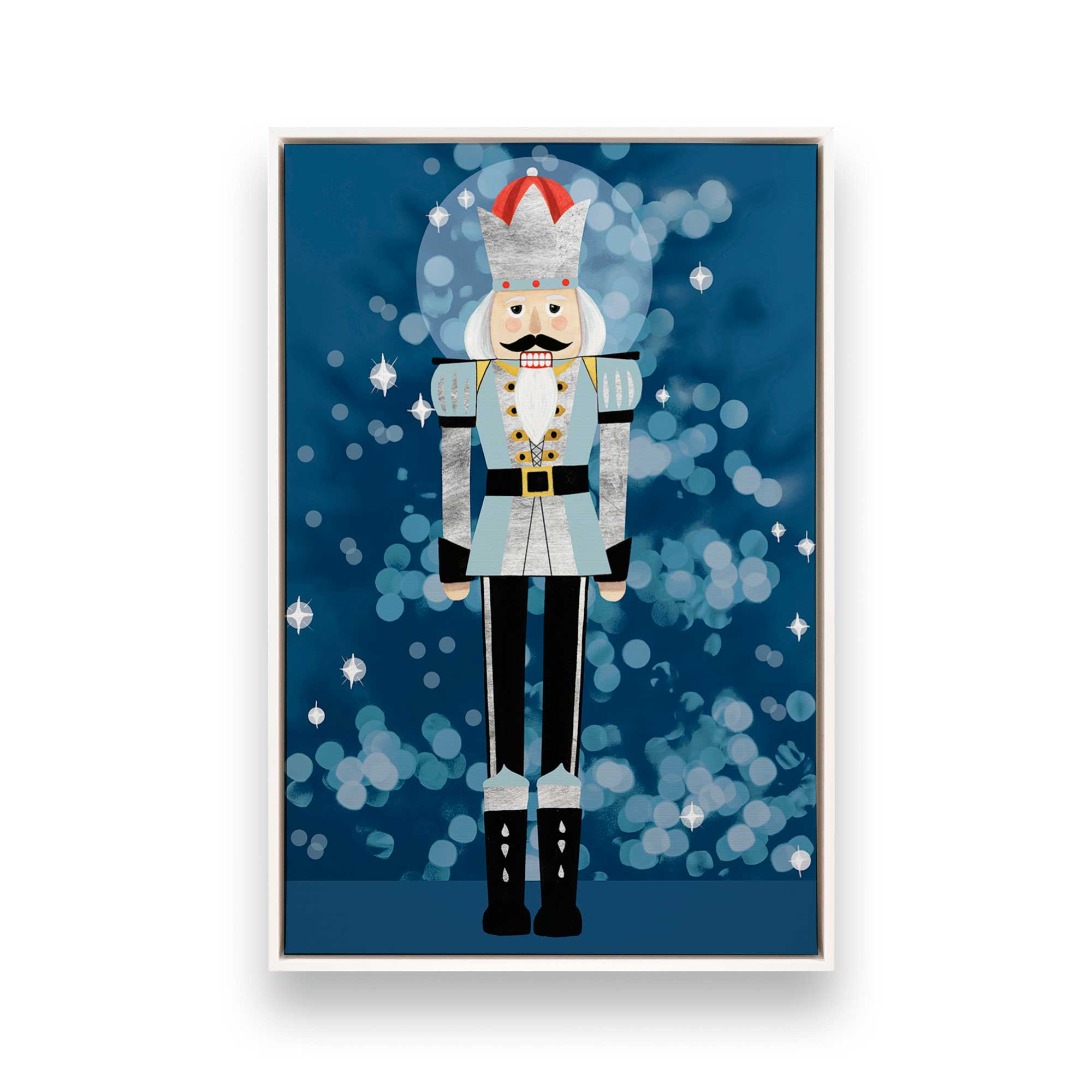 Blue Classic Nutcracker Canvas Print - Holiday Home Decor, Christmas Wall Art for Living Room & Bedroom