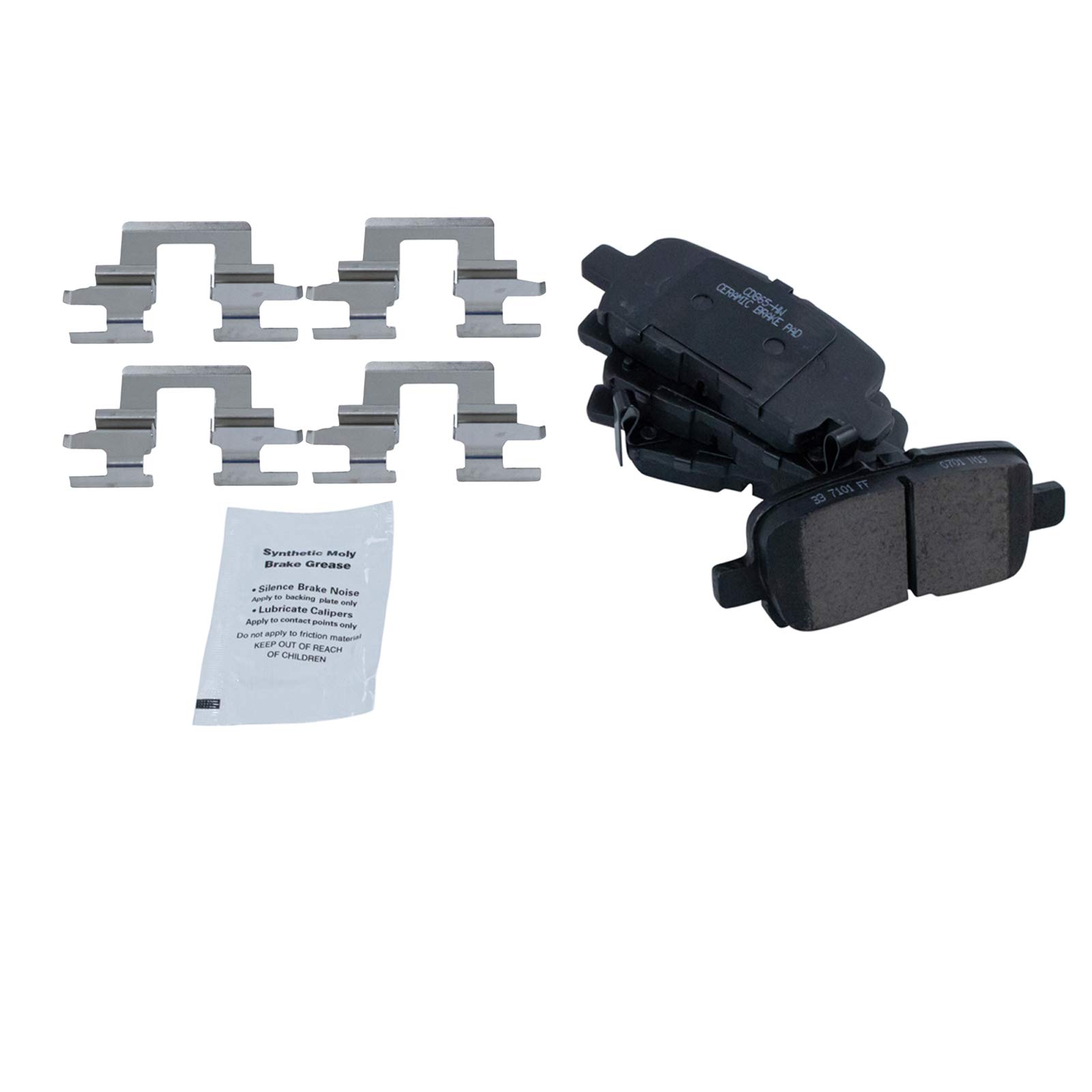 Premium TRQ Rear Brake Pad & Rotor Kit with Ceramic G-Coated Brake Pads - Compatible with 2001-2006 Acura MDX & 2003-2008 Honda Pilot - Perfect for Smooth Stopping & Enhanced Safety in SUVs