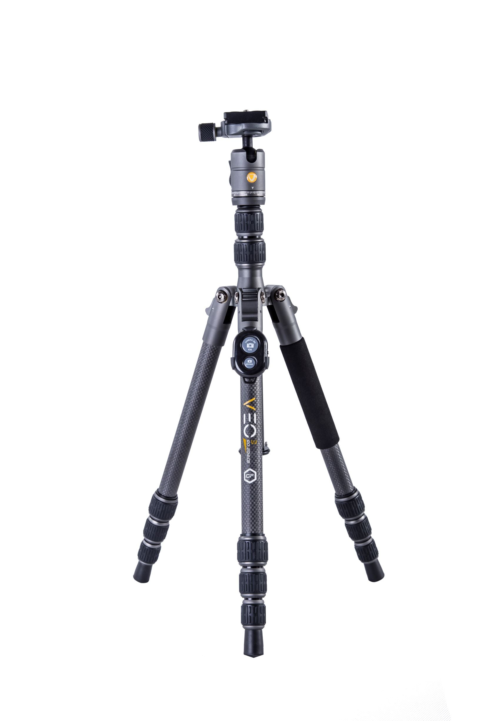 VEO 3 GO 204CB Carbon Fiber Tripod & Monopod with Ball Head - Bluetooth Remote & SPC Technology | Lightweight Travel Tripod for Photography, Vlogging & Outdoor Adventures