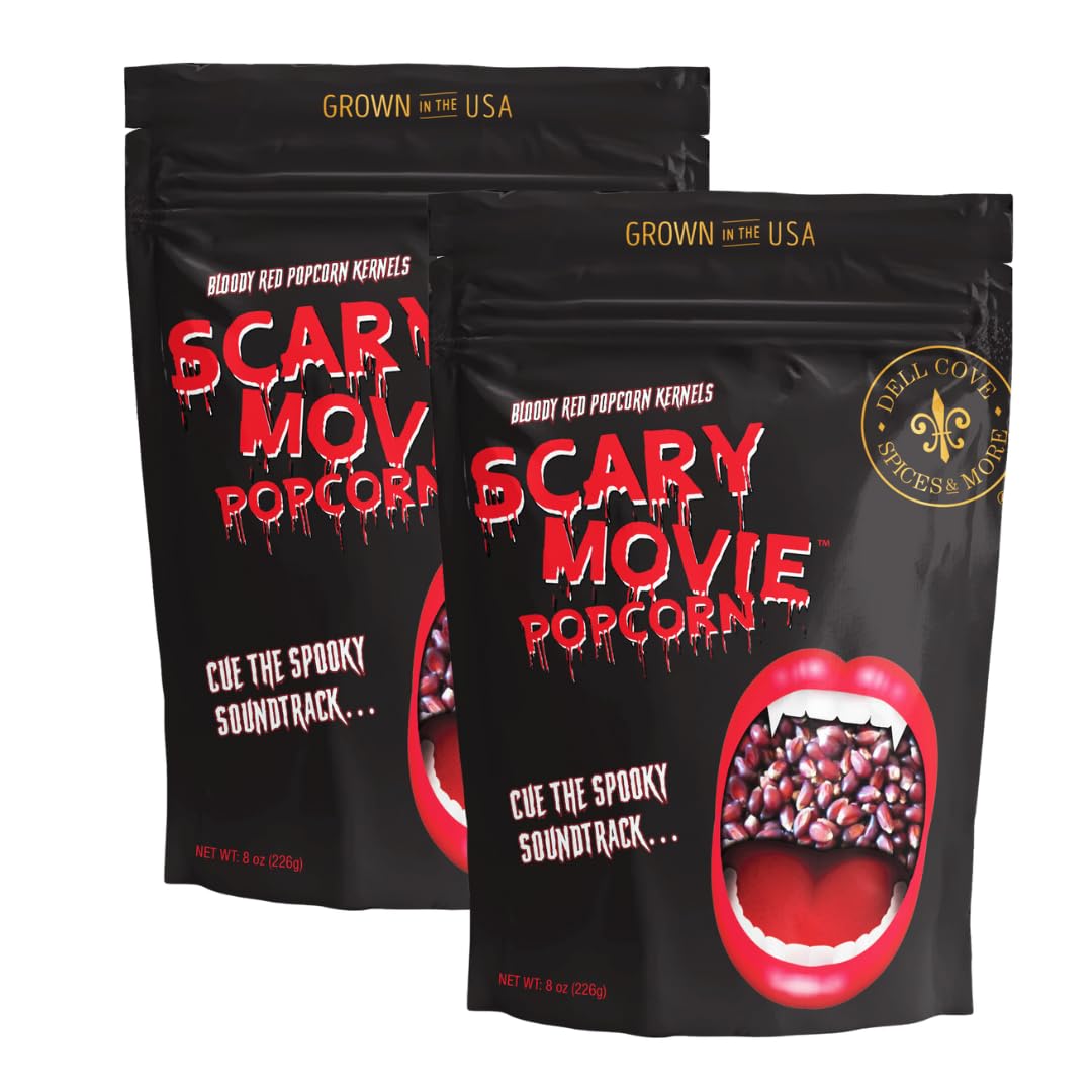 Scary Movie Bloody Red Popcorn Kernels - 1 Pound | Halloween Party Supplies & Trick or Treat Snacks | Horror Movie Night & Holiday Festive Popcorn | Perfect for Halloween Decorations, Movie Nights & Themed Parties