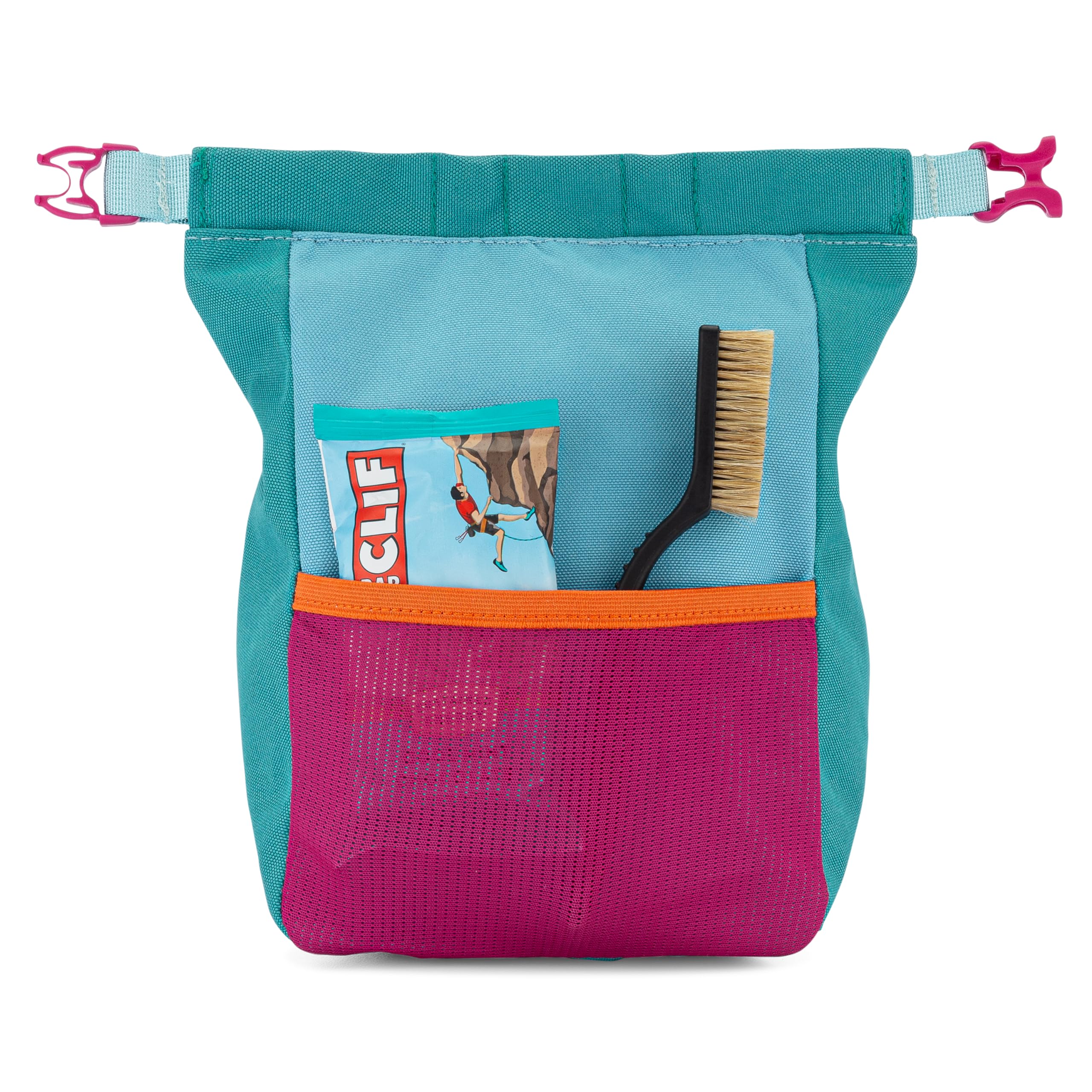 **Crux Bouldering Chalk Bucket - Large Rock Climbing Chalk Bag with Magnetic Closure, Zippered Pockets & Mesh Pouch for Climbers, Weightlifting, Gymnastics - Perfect for Indoor & Outdoor Training**