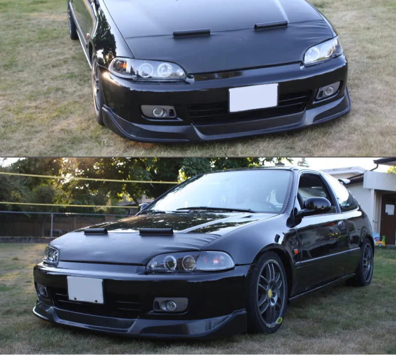 1992-1995 Honda Civic EG Hatchback & Coupe 2-Door Front Bumper Lip - PU Material Concept Style (Not Fit Sedan) - Upgrade Your Ride for Street Racing & Car Shows