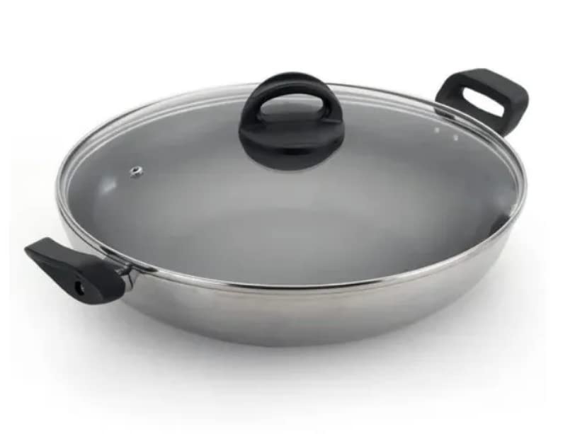 28cm Non-Stick Wok Pan with Lid - 3.3L Teflon Coated Stir Fry Pan for Asian Cooking, Healthy Frying & Family Meals - Perfect for Stir-Frying, Sautéing, Deep Frying & Home Kitchen Use