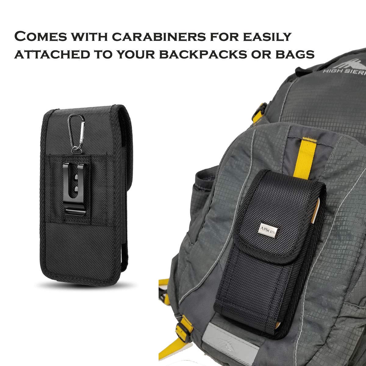 Sonim XP Pro 5G Rugged Nylon Phone Holster - Black Belt Clip Carrying Case for Protected or Bare Phones | Durable Mobile Accessory for Construction, Outdoor & Work Use