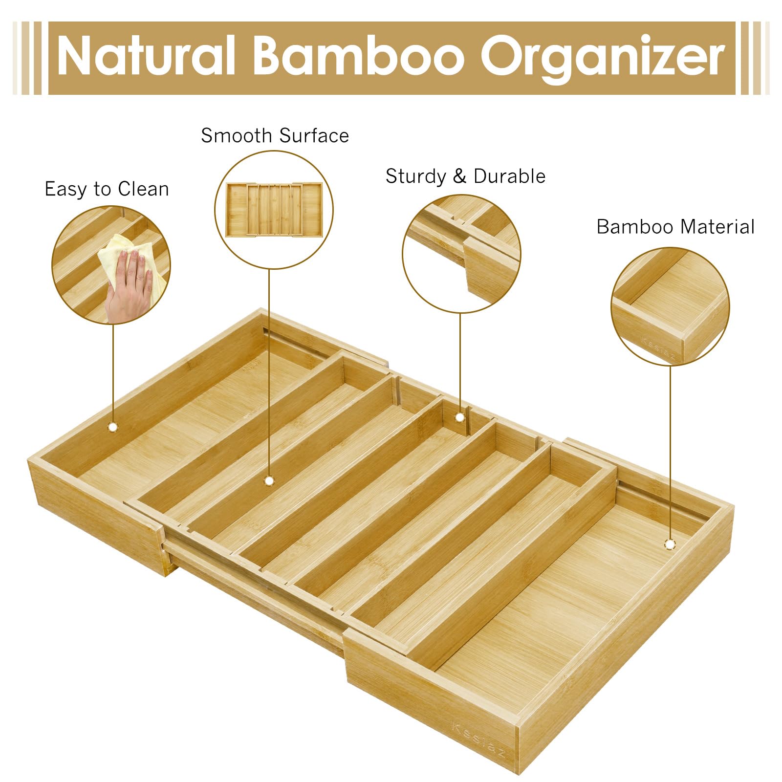 Bamboo Coffee Pod Holder Drawer Organizer - Compatible with Nespresso Vertuo & 25-45 K-Cups | Space-Saving Storage for Coffee Station, Home Office & Kitchen Counter | Perfect for Single-Serve Coffee Lovers & Capsule Organization