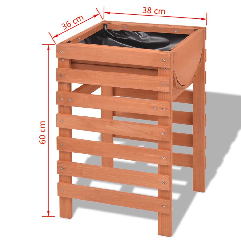 CHARMMA Large Wooden Planter Box 14.9x14.1x23.6 Inches - 3.45KG Heavy Duty Garden Planter for Indoor/Outdoor Plants, Flowers & Herbs - Perfect for Patio, Balcony, Deck & Backyard Decor