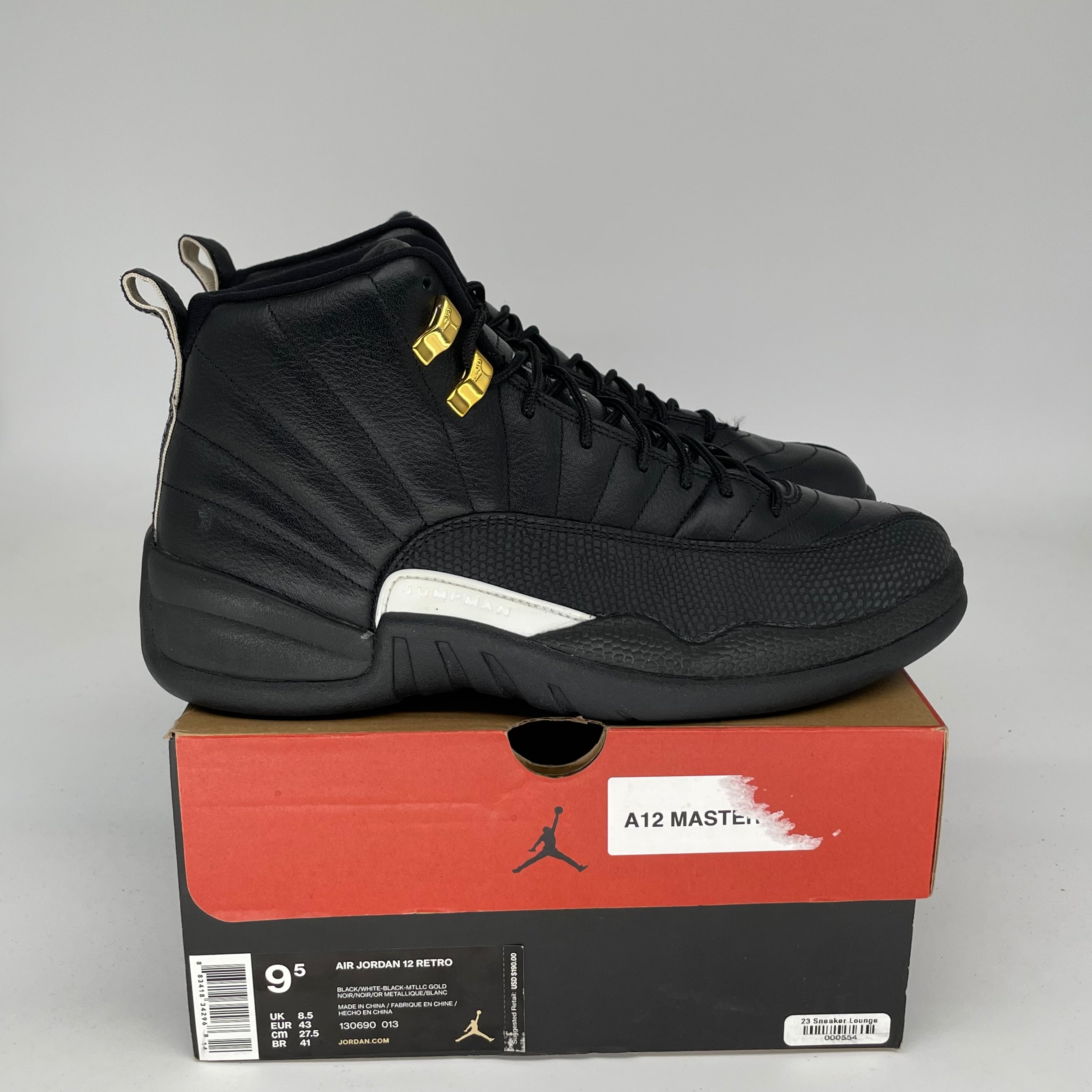 Original: AIR JORDAN 12 MASTER SIZE 9.5 130690 013   Optimized: Air Jordan 12 Retro 'Master' Men's Basketball Shoes - Size 9.5 (Style Code: 130690-013) - Perfect for Streetwear, Sneaker Collecting & Basketball Games