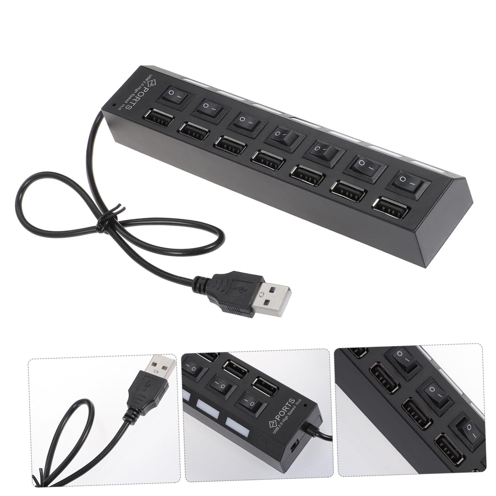 PartyKindom 2-Pack USB Hub Extension Cable with 4-Port Splitter - High-Speed USB 2.0 Adapter for Laptop, PC, Mac - Perfect for Home Office, Gaming Setup & Multi-Device Charging Station