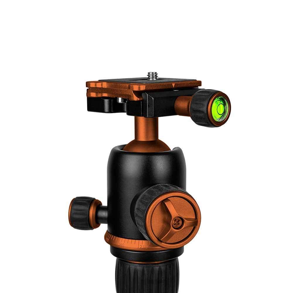 ProMaster XC-M 525K Professional Camera Tripod Kit with Ball Head - Heavy Duty Orange Aluminum Tripod for DSLR & Mirrorless Cameras - Perfect for Travel, Photography & Videography