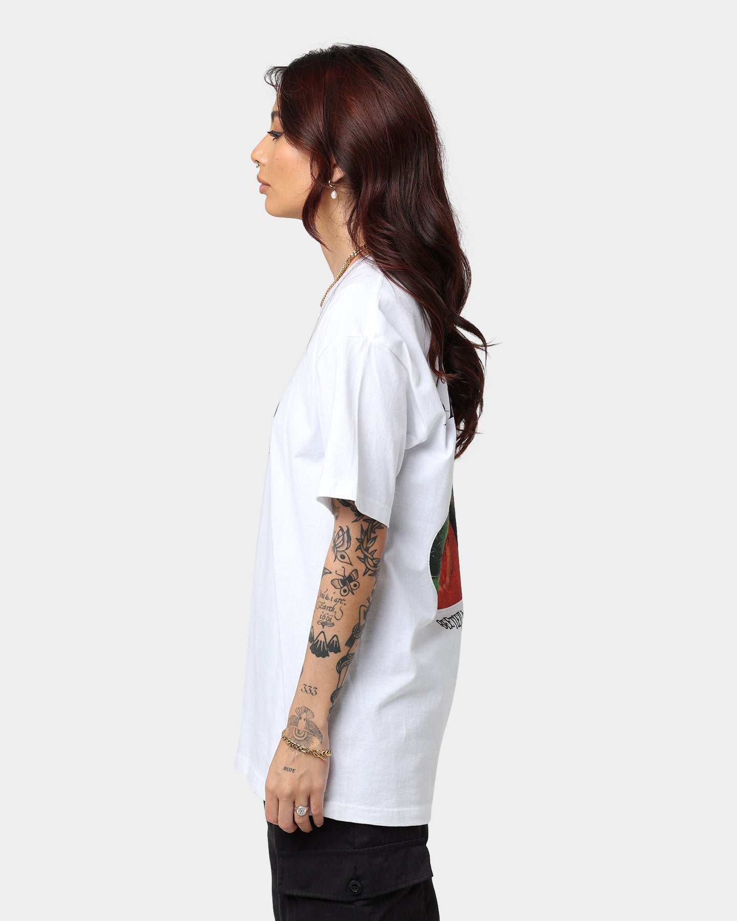 American Thrift X Beetlejuice Lydia Graphic T-Shirt - White Cotton Tee for Movie Fans & Halloween Costumes