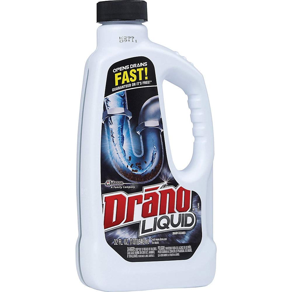 Drano Liquid Drain Cleaner - Fast Clog Remover for Kitchen Sink, Shower & Bathtub - Safe for Pipes - Unclogs Hair, Soap Scum & Food Waste - Ideal for Home & Commercial Use