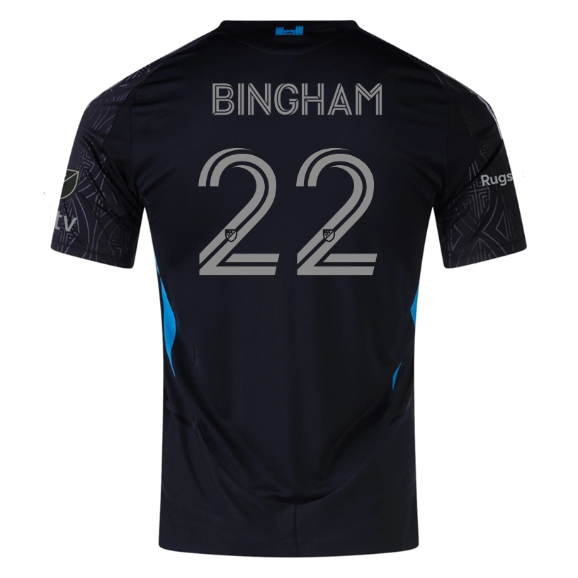 Adidas David Bingham Charlotte FC Authentic Away Jersey 2025-2026 - Black Soccer Jersey for Men - Perfect for Match Day, Fan Events & Sports Collectibles