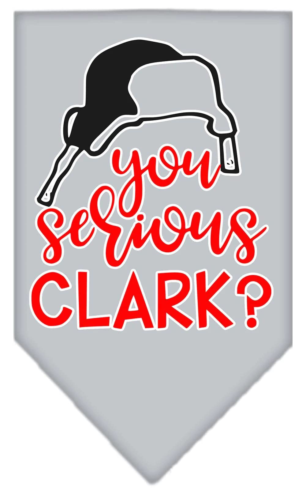 Christmas Pet Bandana for Dogs - 'You Serious Clark?' Screen Printed Light Pink Small - Perfect for Holiday Parties & Festive Pet Photos