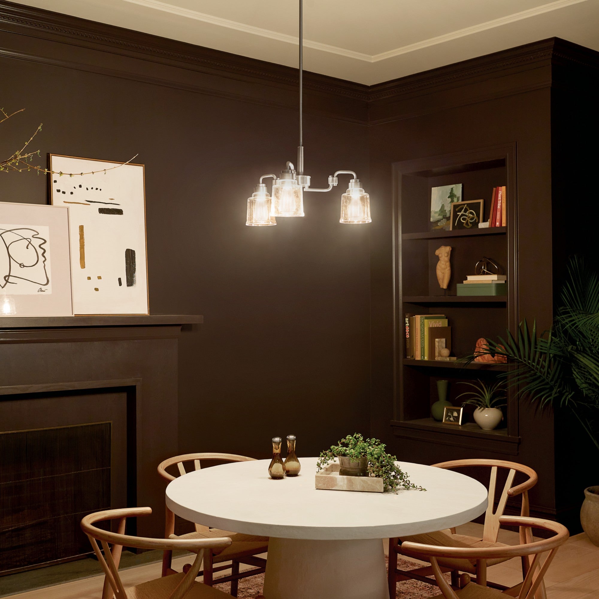 Aivian 23-Inch 3-Light Modern Chandelier with Brushed Nickel Finish - Perfect for Dining Room, Bedroom, or Entryway Lighting