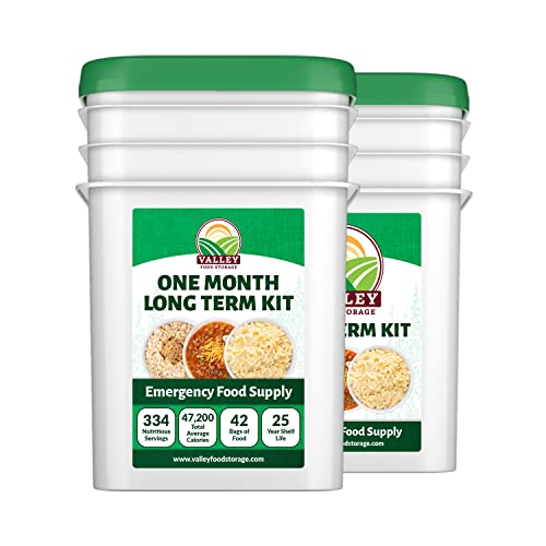 Valley Food Storage Kit - 334 Servings, 25-Year Shelf Life | Non-GMO Emergency Food for Camping & Survival