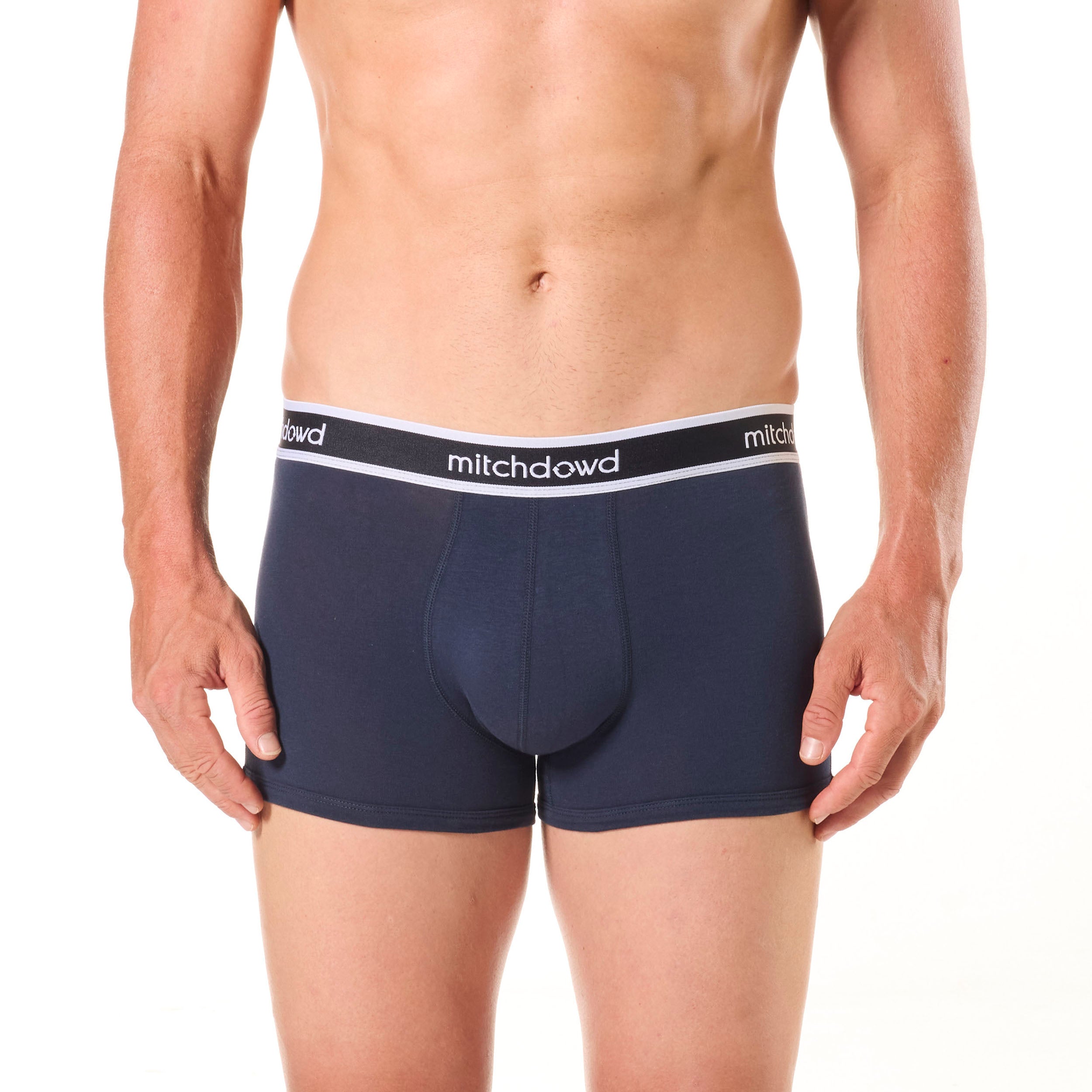 Men's 5-Pack Plain Cotton Trunk Underwear - Soft Breathable Boxer Briefs in Navy Blue for Everyday Comfort & Active Wear