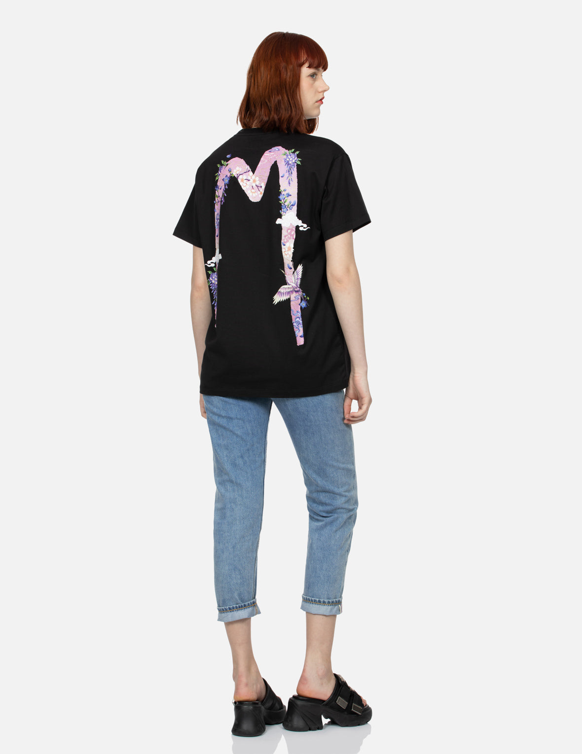 Stylish Cranes and Wisteria Print Men's T-Shirt - Trendy Japanese Inspired Casual Tee for Streetwear & Everyday Outfits