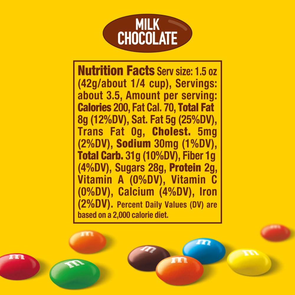 M&M'S Milk Chocolate Candy Peg Bag - 5.3 Oz (Pack of 12) | Bulk Chocolate Candies for Parties, Halloween, Easter & Office Snacks | Resealable Packaging for Freshness