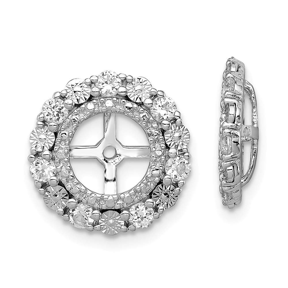 Sterling Silver Rhodium Plated White Topaz Earring Jackets – Elegant Dangle Earrings for Women, Perfect for Weddings, Parties & Special Occasions