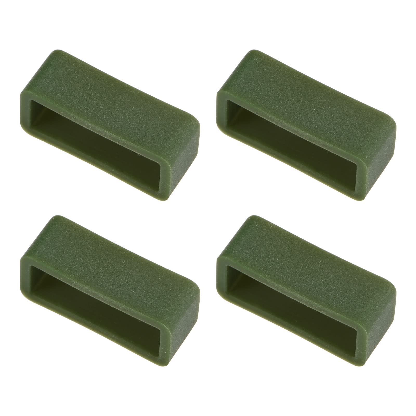 18mm Silicone Watch Band Holder - Dark Green 4 Pcs for Secure Fit