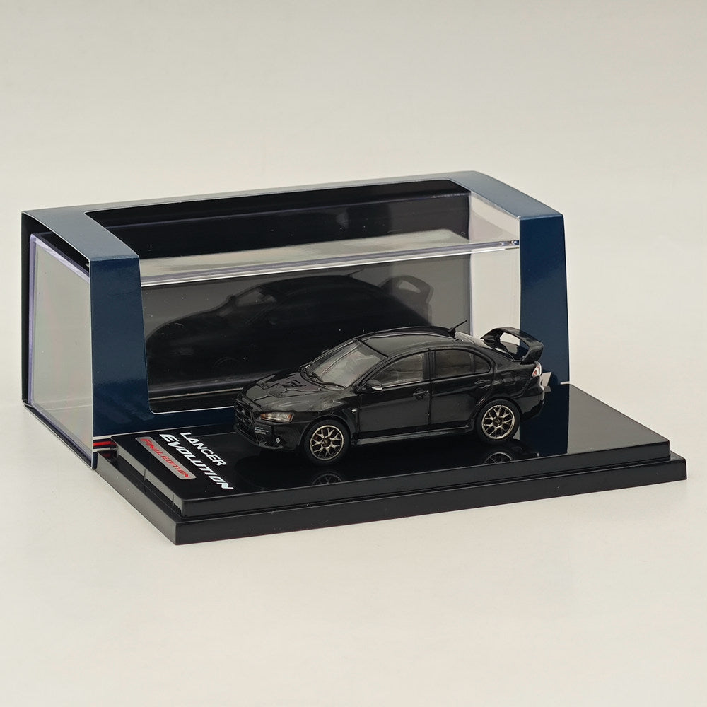 1/64 Scale Mitsubishi Lancer Evolution X Final Edition Diecast Model Car - Hobby Japan HJ642053ABK Black - Collectible Miniature for Car Enthusiasts & Display Case Showpiece