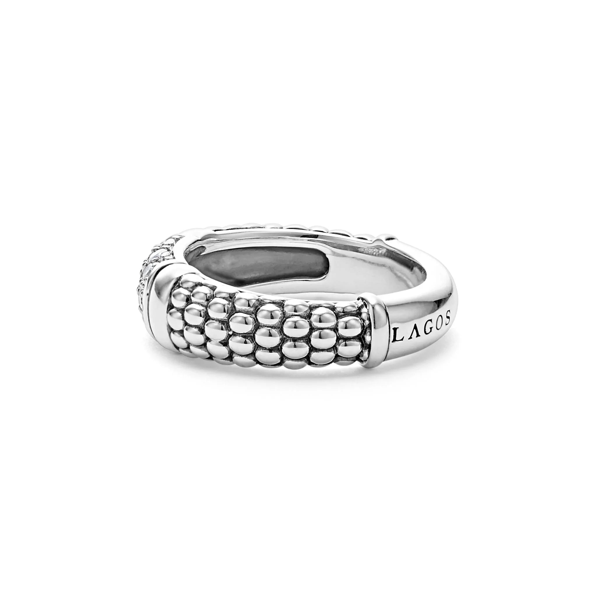 Luxury 14K Gold Caviar Diamond Ring for Women - Elegant Stackable Band for Engagement, Wedding & Anniversary Gifts