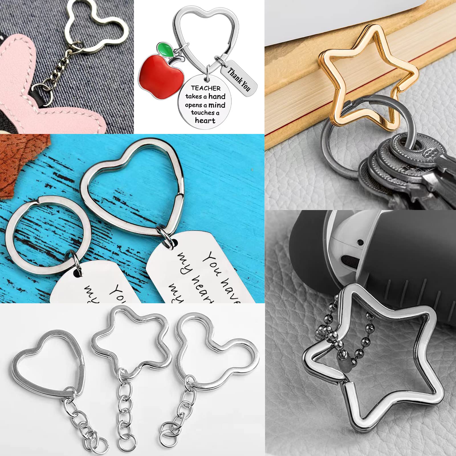 12pcs Silver Mouse Keychains - Creative Metal Key Rings for Home, Car & Office Organization