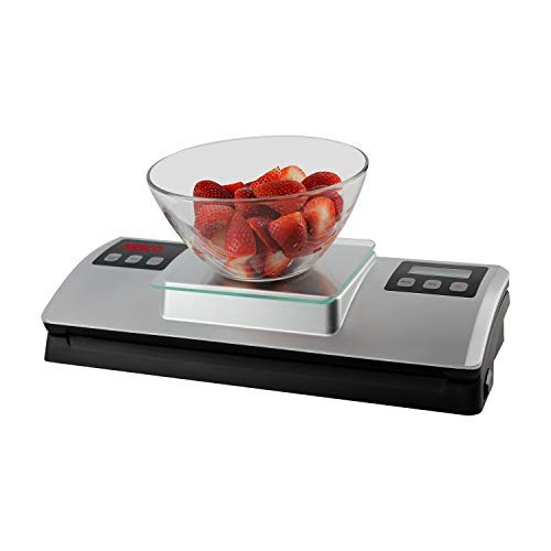 Nesco VSS-01 Automatic Food Vacuum Sealer with Digital Scale & Starter Kit - Silver | Fresh Food Storage, Meal Prep, Sous Vide Cooking, Freezer Organization | Airtight Preservation for Longer Shelf Life