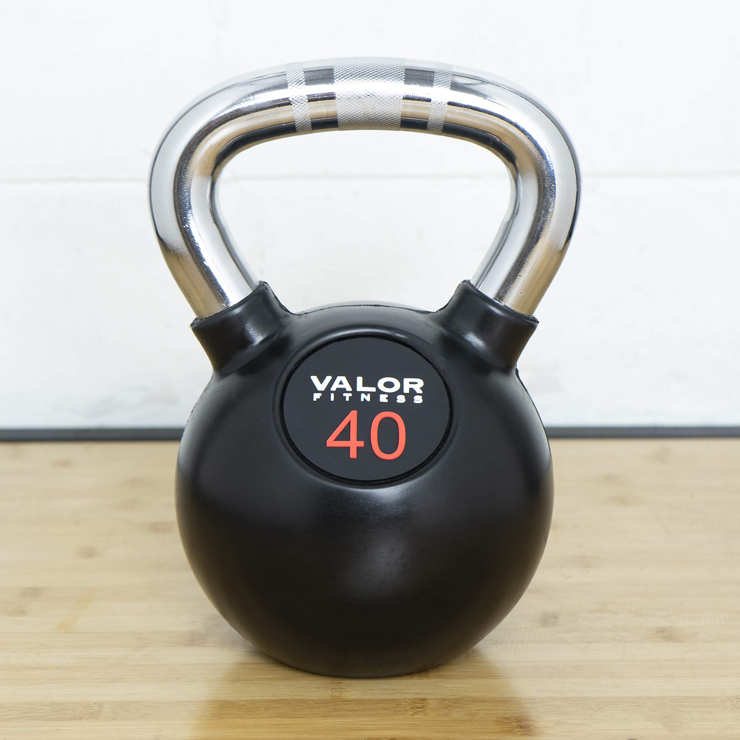 Valor Fitness Chrome Kettlebell Weights with Knurled Handle - Durable Home Gym Equipment for Men & Women - Perfect for Strength Training, CrossFit & HIIT Workouts