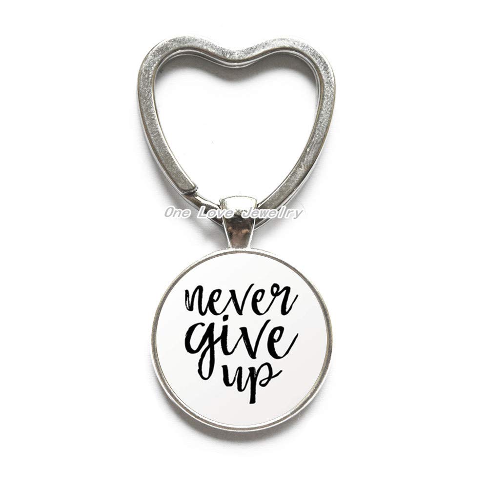 Never Give Up Inspirational Keychain - Motivational Gift for Students, Graduates & Employees - Encouragement Keychain for Daily Motivation - Perfect for Office, School & Personal Use