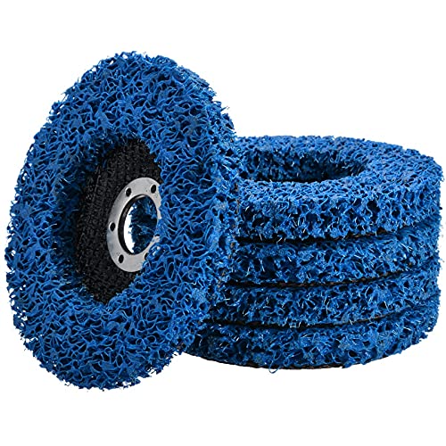 5pcs 125mm Blue Stripping Wheel Discs for Angle Grinder - Paint, Coating & Rust Remover - Heavy Duty Grinding Wheels for Metal, Wood & Concrete Cleaning - Perfect for DIY Projects & Professional Use