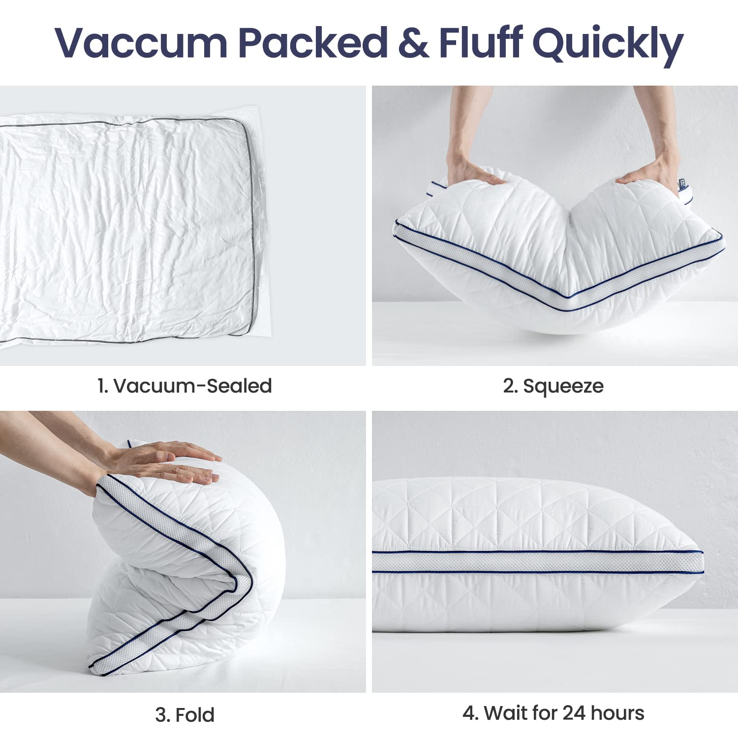 BedStory Queen Size Pillows 2 Pack - Hypoallergenic Down Alternative Pillows for Neck Pain Relief, Side, Back & Stomach Sleepers | Hotel Quality Bed Pillows for Ultimate Comfort | Perfect for Home, Office & Travel Use