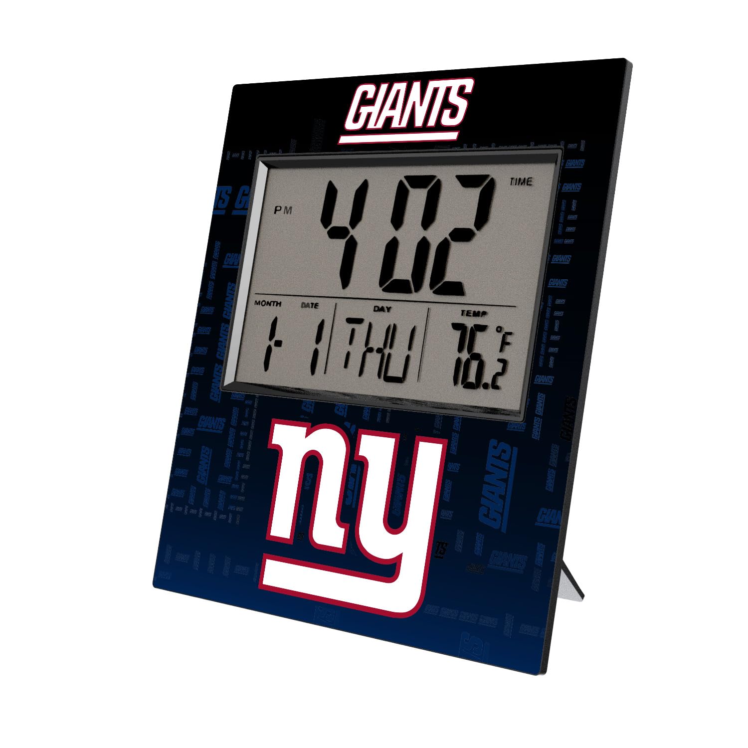 New York Giants NFL Team Quadtile Digital Desk Clock - Stylish Office & Home Decor for Fans