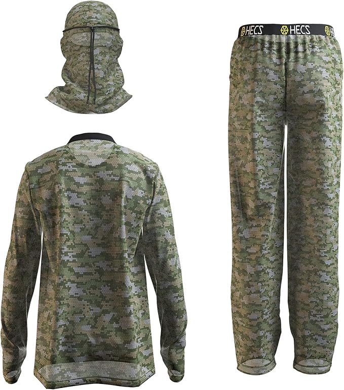 HECS Lightweight Hunting Camo Suit for Men with Bioelectric Shielding Technology | Patented Stealth Hunting Gear | Ideal for Deer, Elk & Turkey Hunting in Wooded Areas