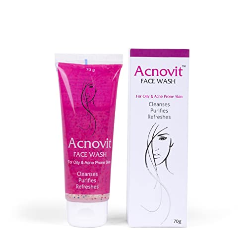 Acnovit Face Wash for Oily & Acne-Prone Skin with Vitamin E & Tea Tree Oil - Deep Cleansing, Purifying & Refreshing for Men & Women (70ml) - Premium Quality Skincare for Daily Use & Acne Treatment
