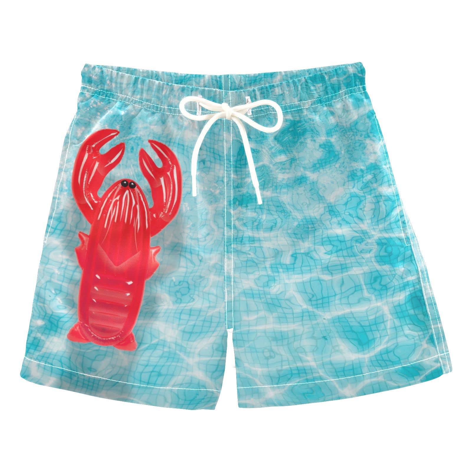 **Aflyko Boys' & Girls' Swim Trunks - Quick-Dry Lobster Blue Beach Shorts for Toddlers, Kids Swimwear for Pool, Ocean & Summer Water Play**