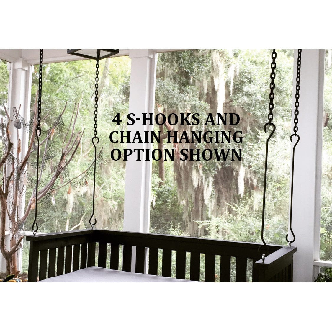 Lowcountry Swing Beds Twin Size - Kiln Dried Pine Wood Modified Cooper River Daybed Swing for Porch, Patio, and Backyard Relaxation
